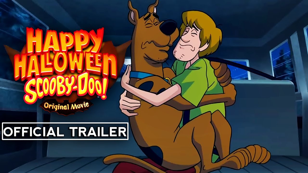 This image is of scooby doo and shaggy hugging in fright